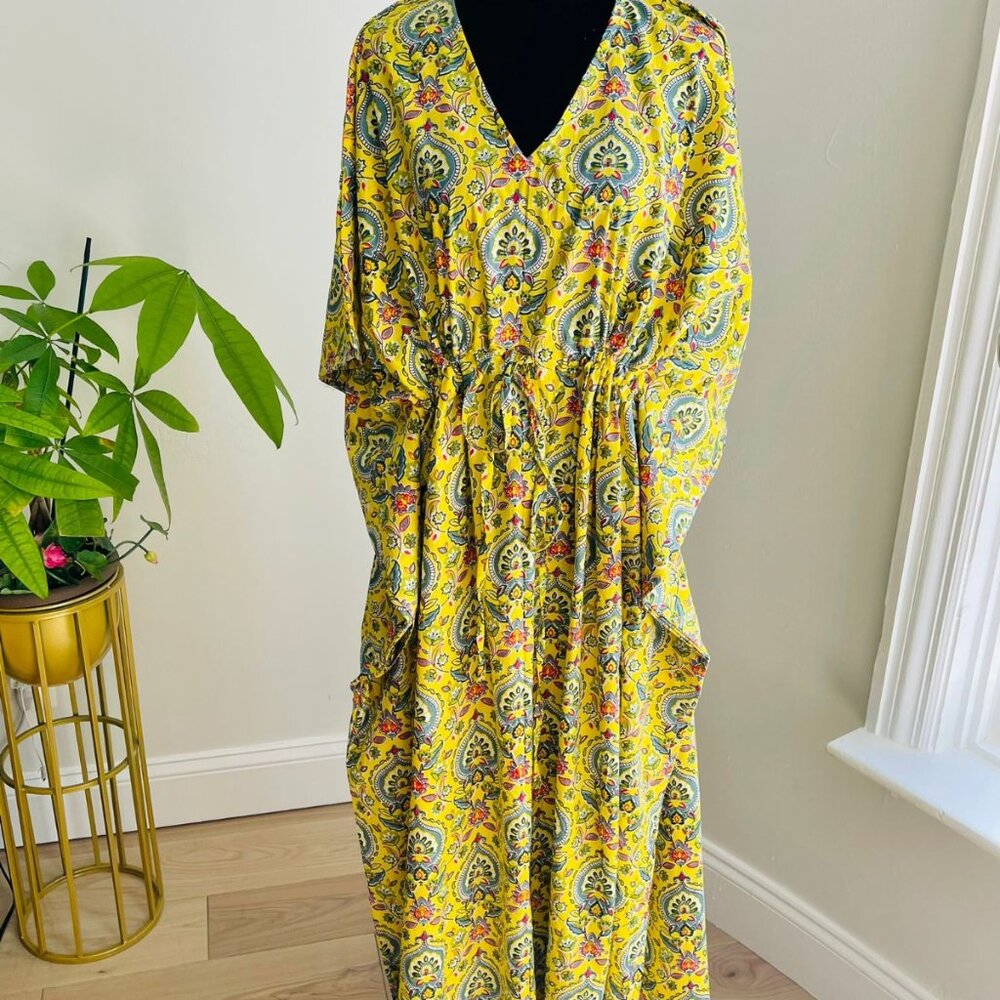BRAND NEW Hand block print Kaftan Summer clothing for women Sleepwear Dress